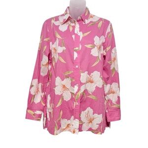 Lauren Ralph Lauren Pink Blouse w/ White Lilies